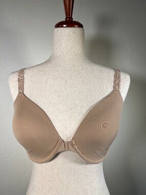 Natori Pure Luxe Front Closure T Shirt Bra 34DD Style 738080 Underwire NWT Beige